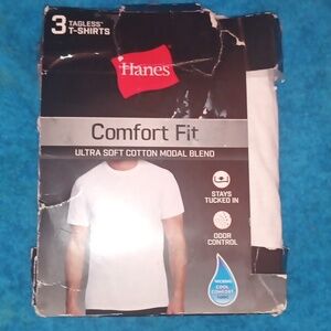 Hanes 3 pack 2XL WHITE COTTON T- SHIRTS